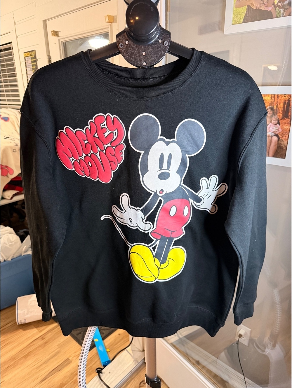 Mickey Mouse graphic long sleeve top black